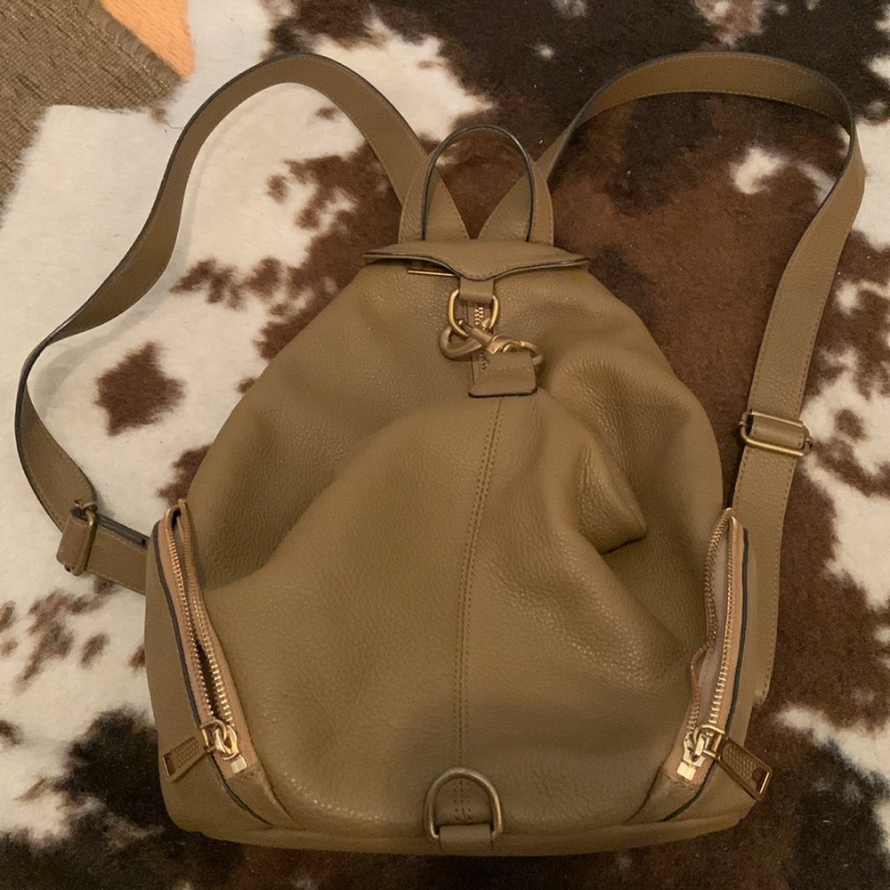 Rebecca Minkoff Julian leather Backpack in Military, brass hardware - Picture 8 of 17